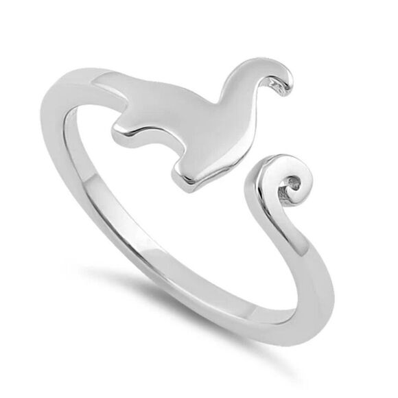 Solid 925 Sterling Silver Dinosaur Boho Ring New - Picture 1 of 4